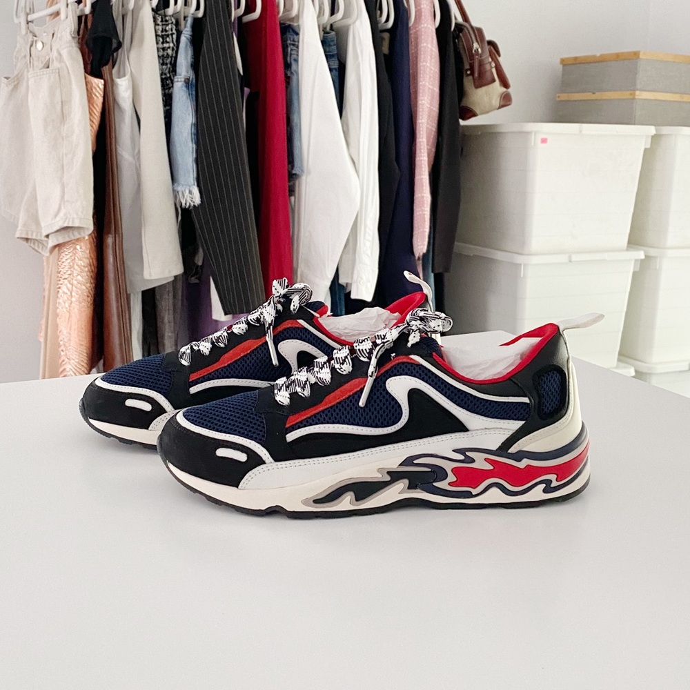 Sandro Paris Flame Sneakers in Dark Navy Size EU 39 NIB - Picture 2 of 14